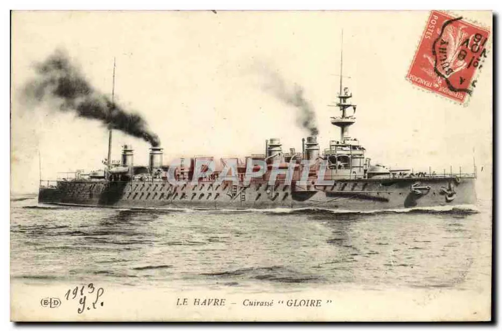 Le Havre — Cuirassé "Gloire" — Éditeur E.D. n° 1913 - Recto