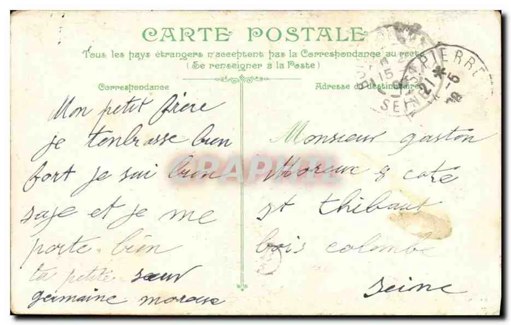 Le Henri IV, gepanzerte Küstenwache — Verleger K, 40c Republik Frankreich Stempel - Rückseite