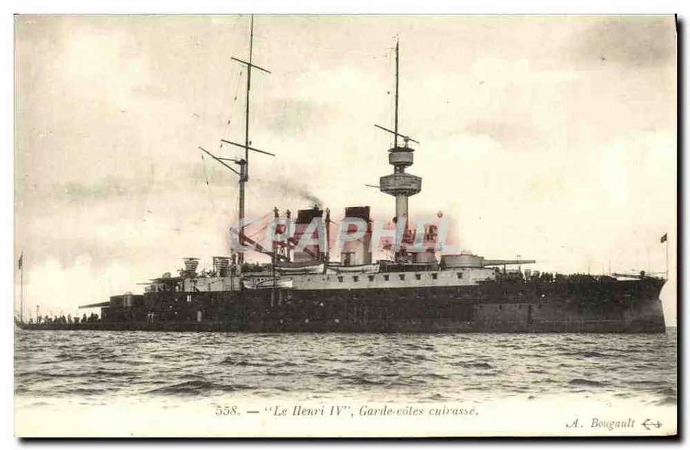 Le Henri IV — Panzerkriegsschiff der Küstenwache — A. Bougault n°558 - Vorderseite