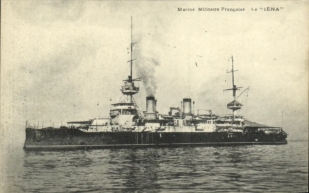 Der "IÉNA" — Kreuzer der französischen Marine — Atelier de Phototypie Luanda, Marokko - Vorderseite