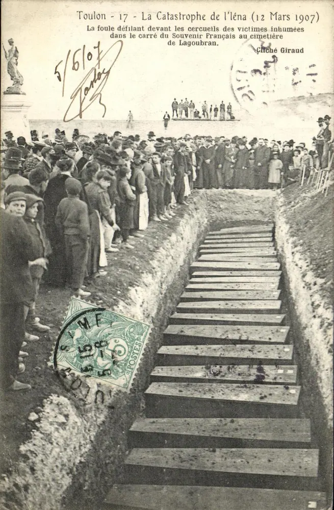Toulon - 17 - La Catastrophe de l'élena (12 Mars 1907) — Cliché Giraud - Recto
