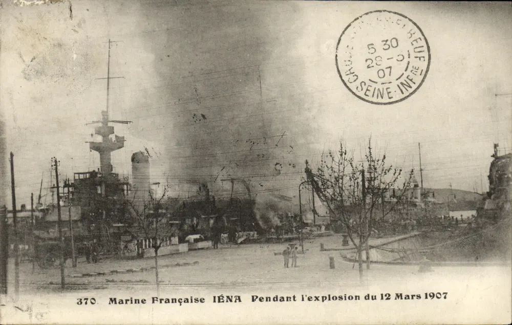 Kriegsschiff IÉNA — Explosion am 12. März 1907 — unbekannter Verlag, Nr. 370 - Vorderseite