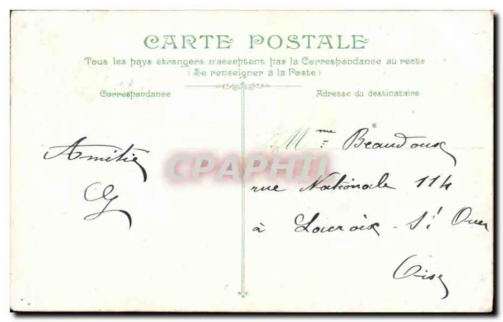 Marine französisch. Die Iéna, Schlachtschiff zweiter Klasse — Verlag L.V.&C. — 5c Republik Frankreich Stempel - Rückseite