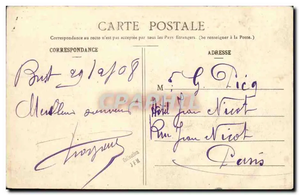Das Schlachtschiff Léna — zerstört in Toulon am 12. März 1907 — Verlag Laurent, Nr. 2604 - Rückseite