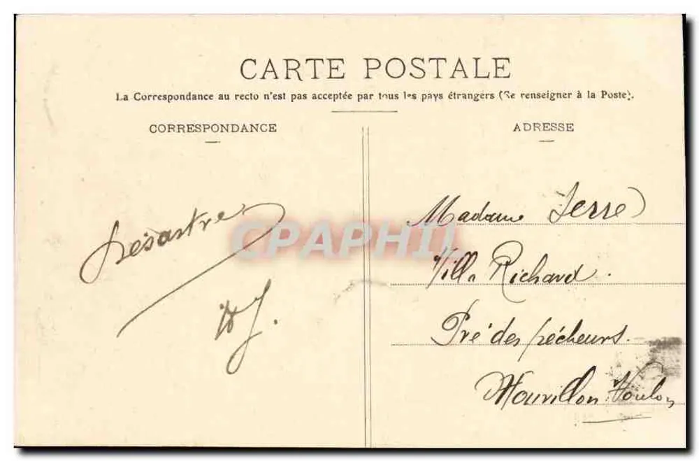 O IÉNA durante a explosão — 12 Março 1907 — A. Bougault - Verso