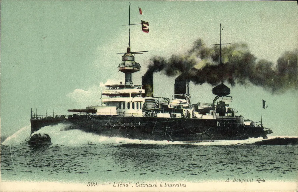L'Éna — Navio de torres — A. Bougault n°599 - Frente