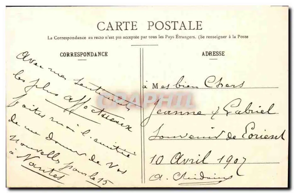 O Iéna, encouraçado — destruído em Toulon em 12 de março de 1907 — editor H. Laurent, n° 2060 - Verso