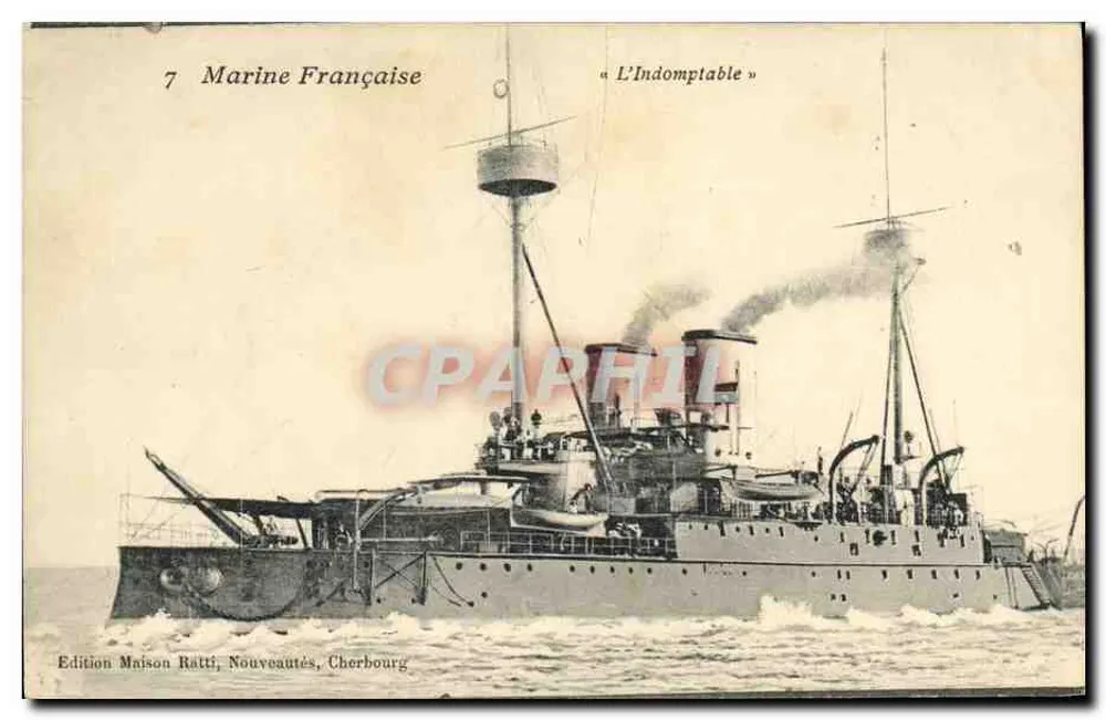 L'Indomptable — Kreuzer der französischen Marine — Edition Maison Ratti, Novelties, Cherbourg - Vorderseite