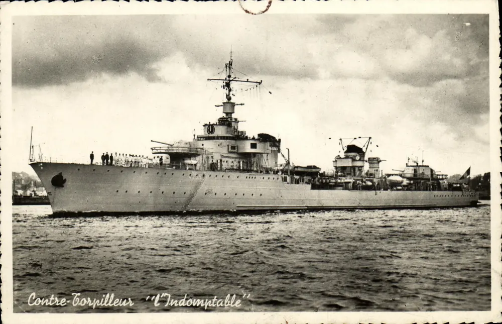 Zerstörer "L'Indomptable" — Schwarz-Weiß-Foto — Sammlung J.F.M. - Vorderseite