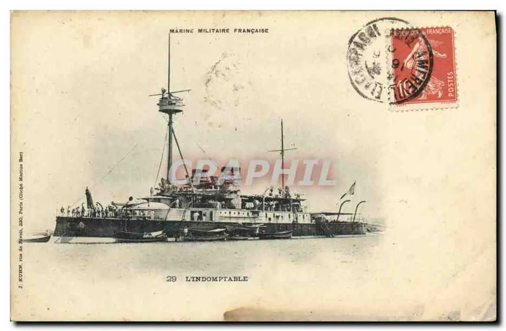 L'INDOMPTABLE — Schiff der französischen Marine — J. KUTTER, Paris - Vorderseite