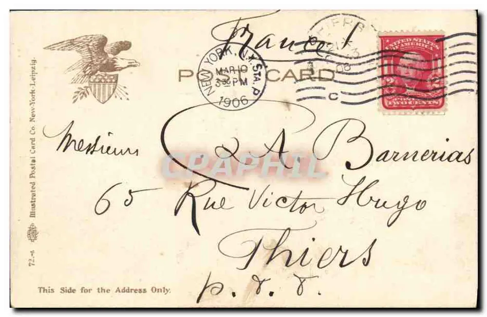 U.S.S. Iowa — Hafen von New York — Illustrated Postal Card Co. New York - Rückseite