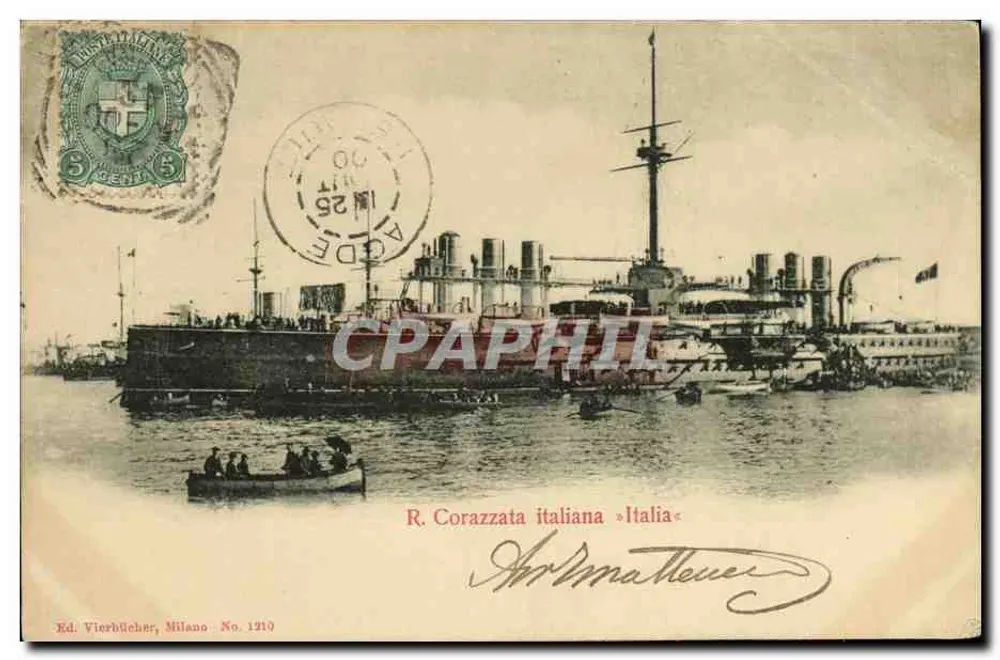Kriegsschiff italienisches «Italia» — Verlag Vierbùcher, Mailand, Nr. 1210 - Vorderseite