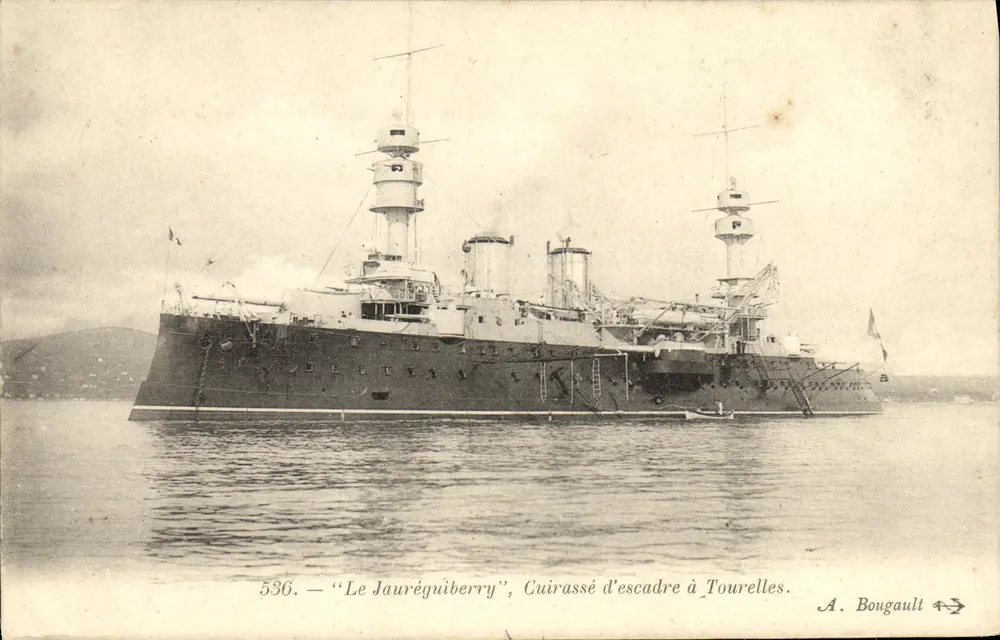 Le Jauréguiberry — Schlachtkreuzer in Toulon — A. Bougault n°536 - Vorderseite