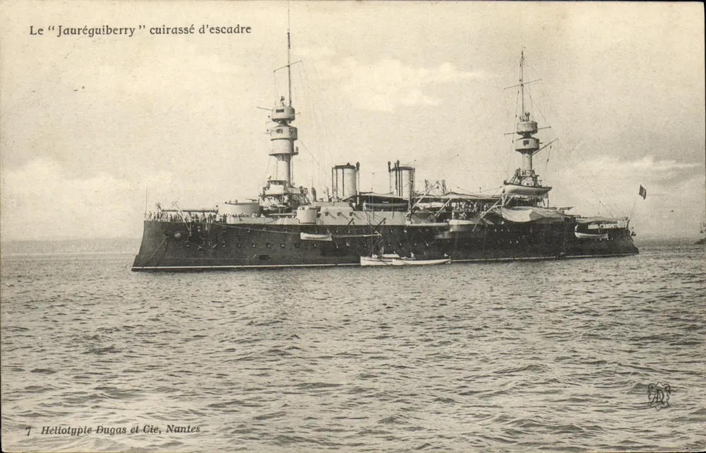 Das "Jauréguiberry" Schlachtschiff — Héliotypie Dugas et Cie, Nantes, n°7 - Vorderseite
