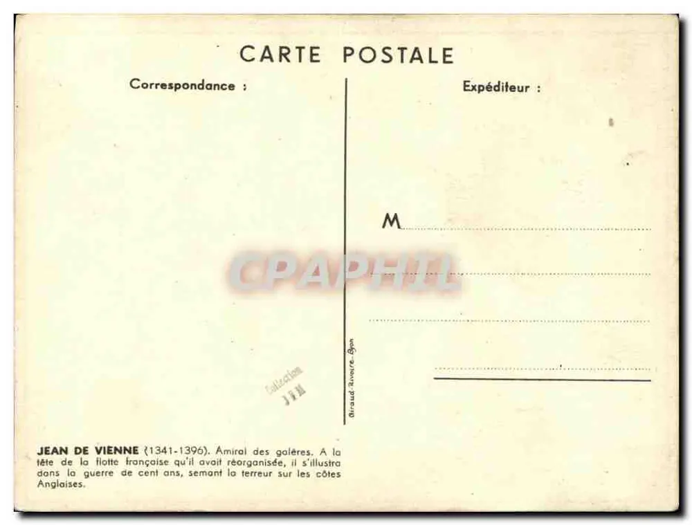 Cruzador Jean de Vienne — 1937 — Paul Igert - Verso