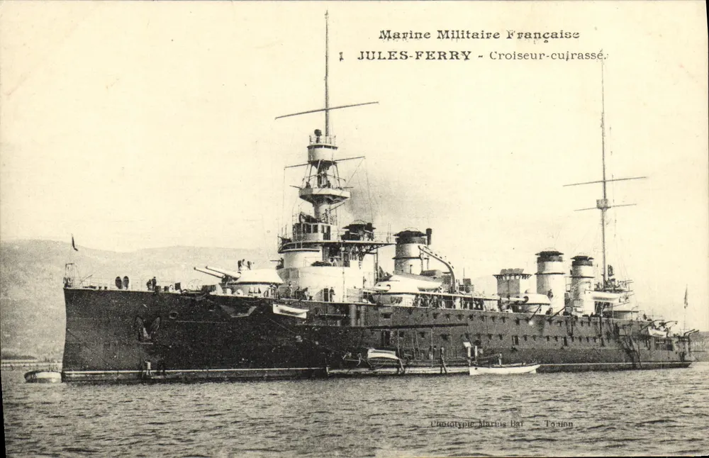 JULES-FERRY - Cruiser-encouraçado — Marinha Militar Francesa — Fototipia Marius Bat, Tain-l'Hermitage - Frente
