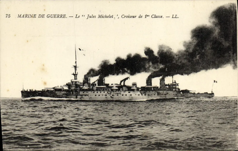 Der "Jules Michelet", Kreuzer der ersten Klasse — Marine — LL. — N° 75 - Vorderseite