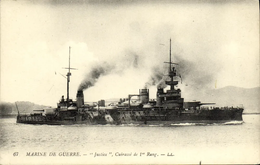 Nave da guerra — 'Justice' — nave da battaglia di prima classe — LL. — n°67 - Recto