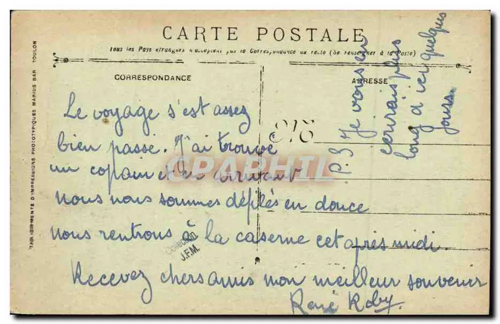 Justiça — Edifício Escola dos Timoneiros — Marinha Militar Francesa - Verso