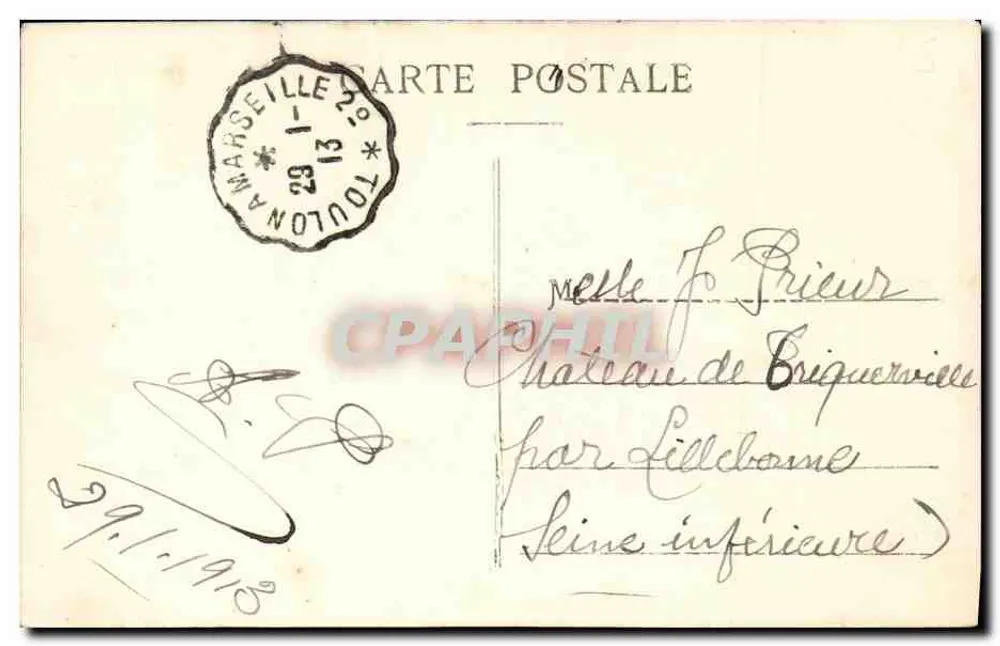 Die « Gerechtigkeit », 15.000-Tonnen-Flottenschlachtschiff — A. Bougault, Nr. 452 - Rückseite