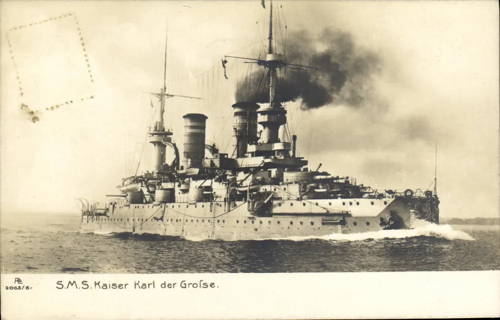 S.M.S. Kaiser Karl der Große — Bateau de guerre en mer — éditeur PE, n° 2003/6 - Frente