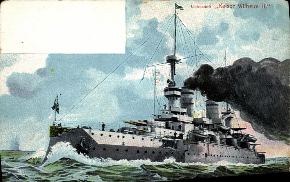 Linienschiff „Kaiser Wilhelm II.“ — navio de guerra alemão — editor não visível - Frente