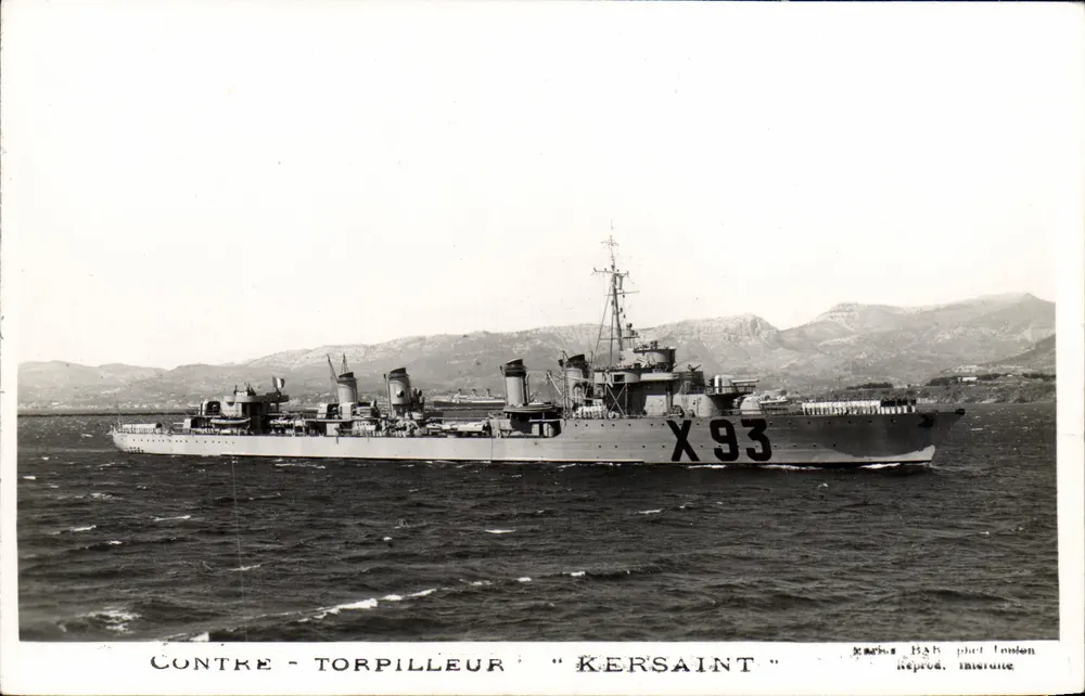 Przeciwpodwodna "Kersaint" — X 93 — wydawca Paryż, fot. Londyn - Awers