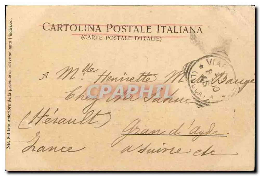 R. Corazzata italiana Lepanto — navire de guerre italien — éditeur Ed. Vierblicher, Milan, n° 1908 - Rückseite