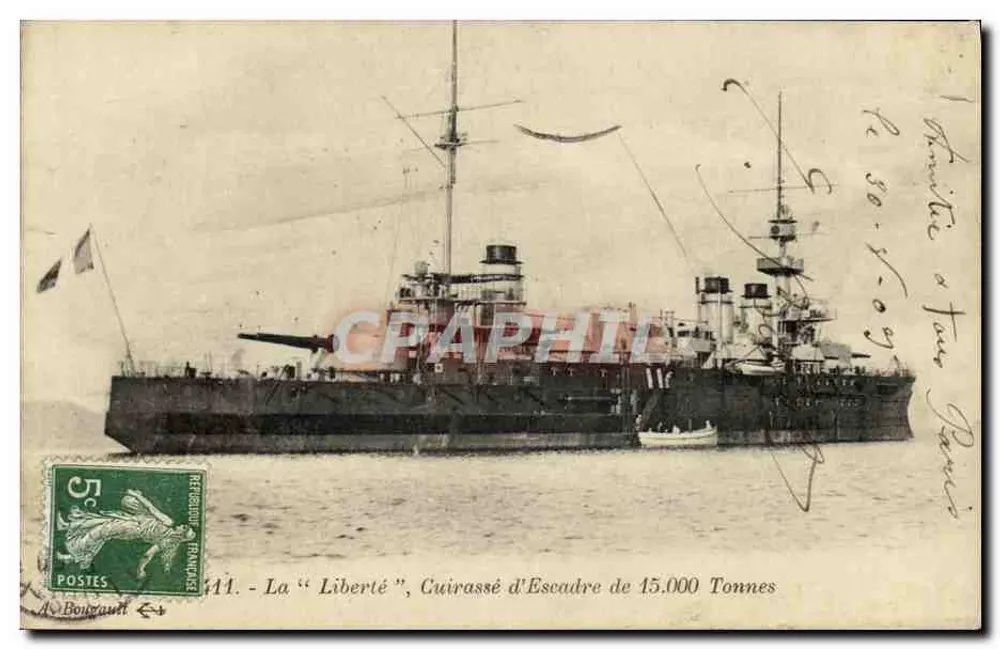 Die "Liberté", 15.000-Tonnen-Flottenschiff der Kriegsmarine — A. Bougault, n°411 - Vorderseite