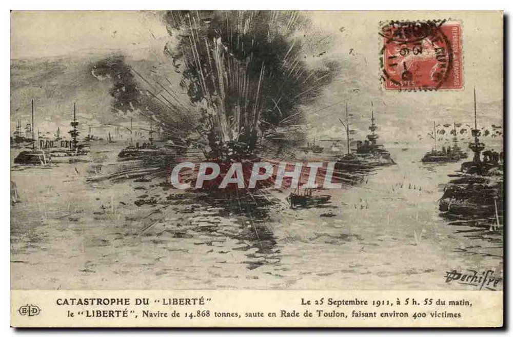 Katastrophe des "Liberté" — Hafen Toulon — Verlag B.D. Nr. 148 - Vorderseite