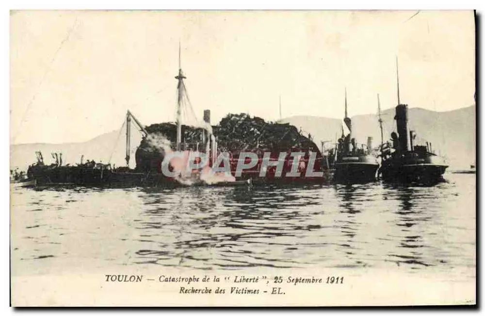 TOULON — Katastrophe der « Liberté », 25. September 1911 — Suche nach Opfern — Verlag EL. - Vorderseite