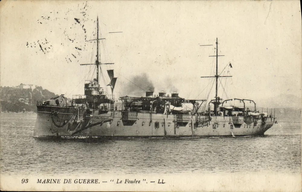 Le Foudre — Détail du navire de guerre — Éditeur LL, n° 93 - Frente