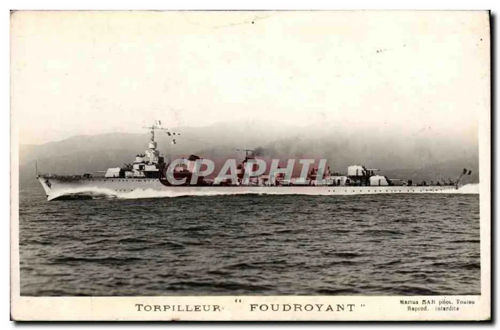 Torpilleiro "Foudroyant" — França — editor Marins SAH, Toulon - Frente