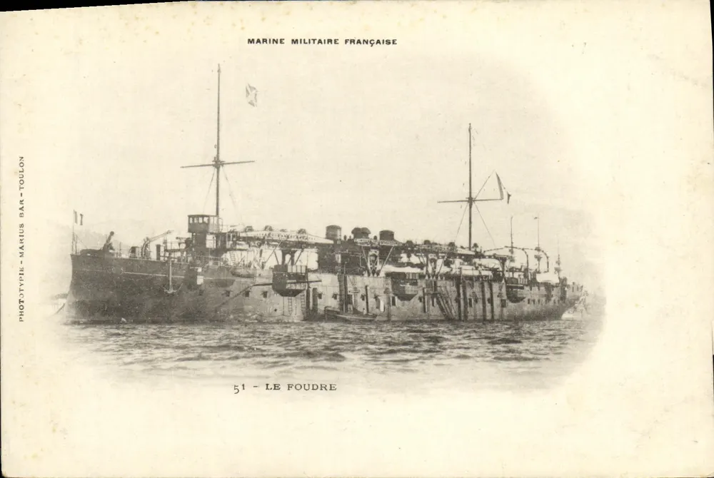 O Foudre — Corveta da Marinha Militar Francesa — Fototipo Mahius Bar-Toulon, n°51 - Frente