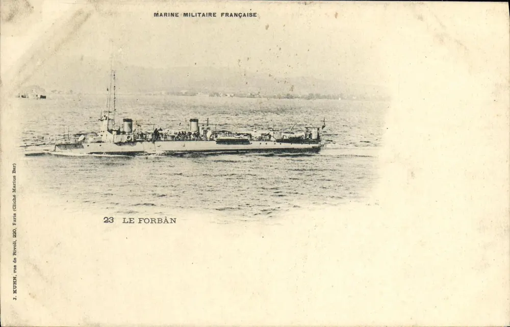 O Forbán — Corveta da Marinha Militar Francesa — J. KUTEN, Paris - Frente