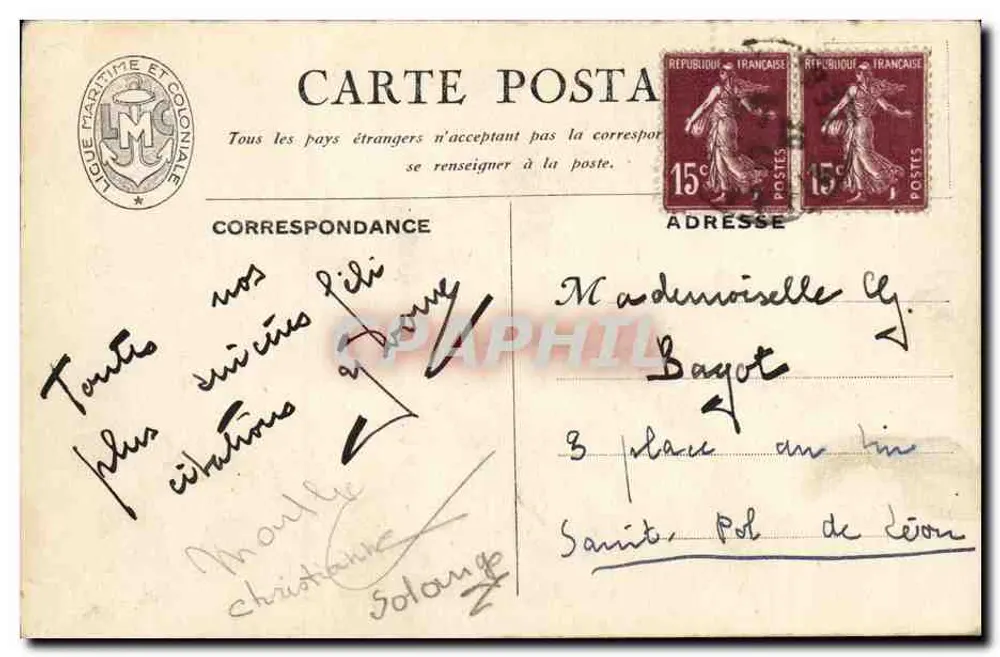 O Cruzeiro "Foch" — Editor E. Chambretien e Cie, Paris — N° 19 - Verso