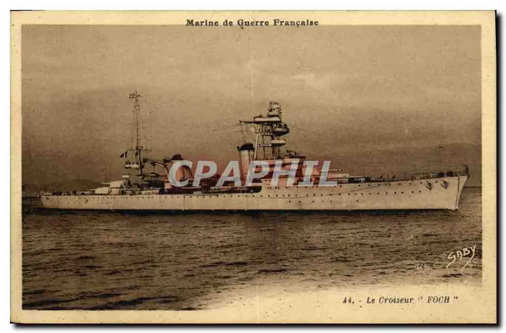 O Cruzador "FOCH" — Marinha de Guerra Francesa — Éditions Gaby - Frente