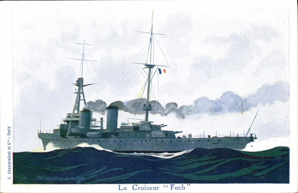 O Cruzeiro "Foch" — ilustração marítima — E. Chambretent et Cie - Paris - Frente