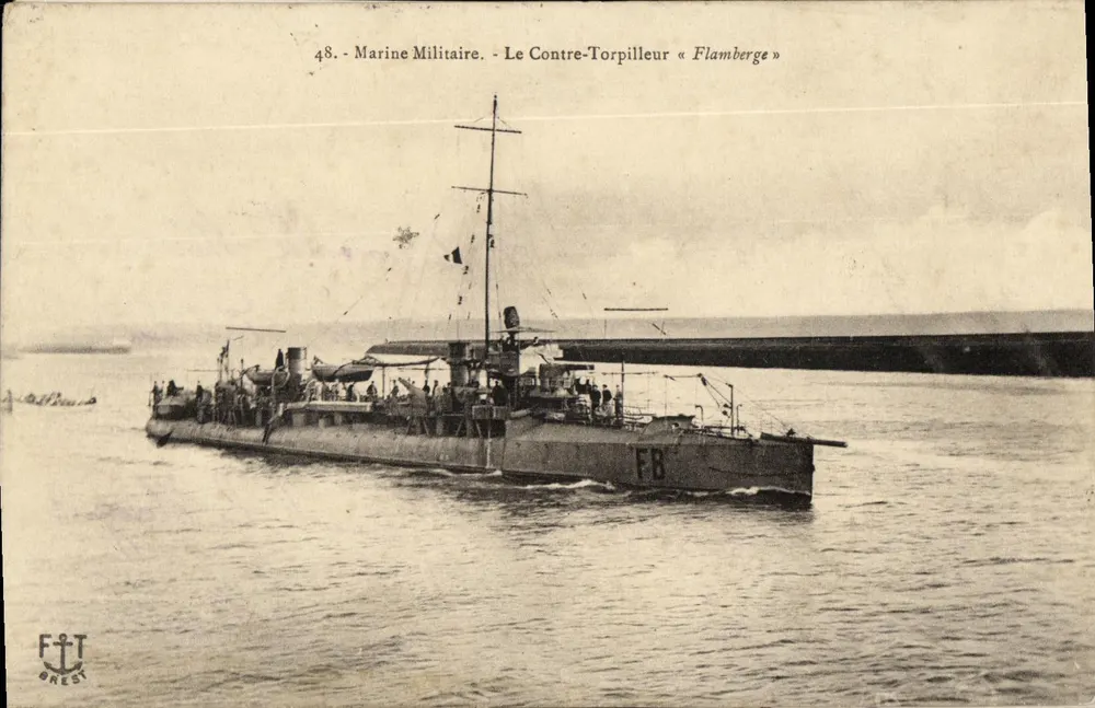Le Contre-Torpilleur « Flamberge » — Marine Militaire — éditeur F.T. BREST, n° 48 - Vorderseite