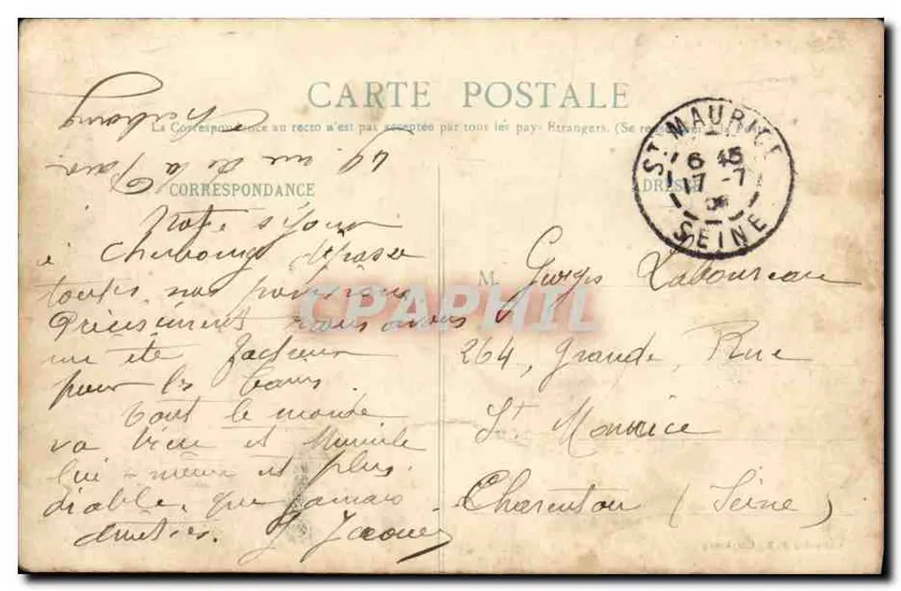 Cherbourg - Der Torpedoboot Flamberge — Sammlung P. B., Cherbourg - Rückseite