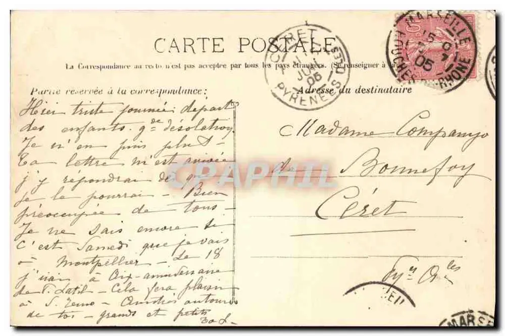 Le Linois, Kreuzer der ersten Klasse — Französische Marine — Guende phot. Marseille 529 - Rückseite