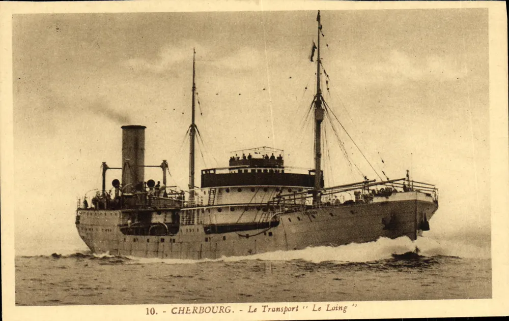 Cherbourg — O Transporte "Le Loing" — A. Bequemin Roupaud, editor - Frente