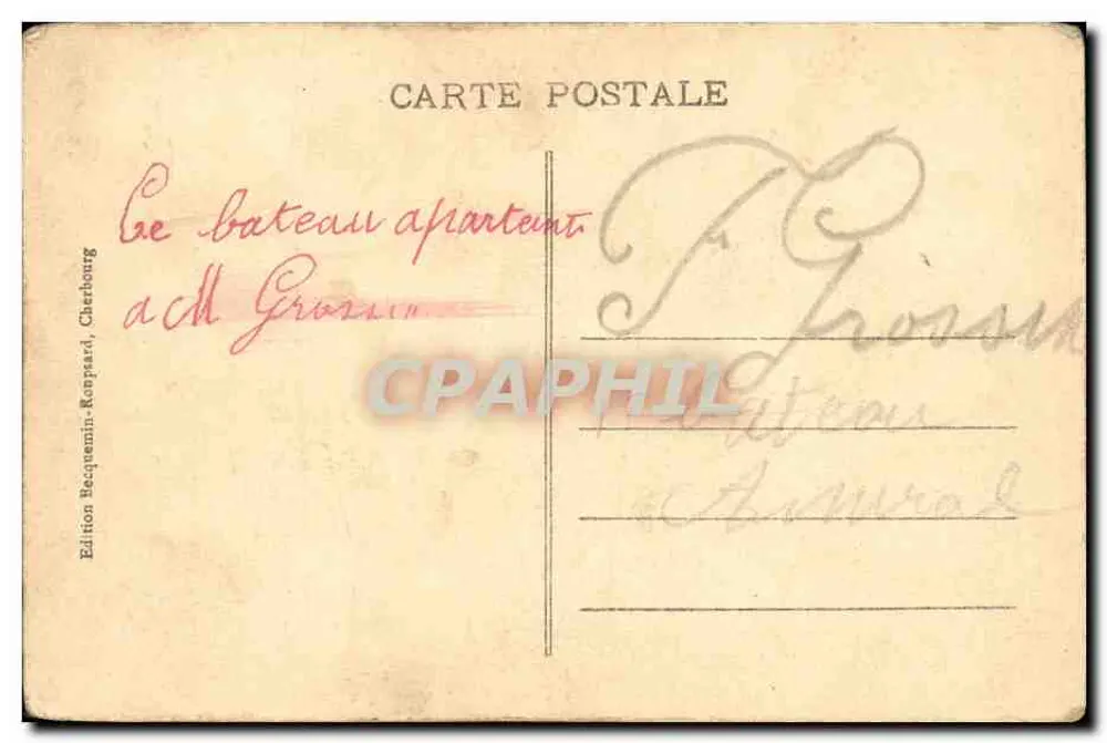 Cherbourg — Le Cuirassé "Lorraine" — Édition Bequemin-Ronpaard, Cherbourg - Verso