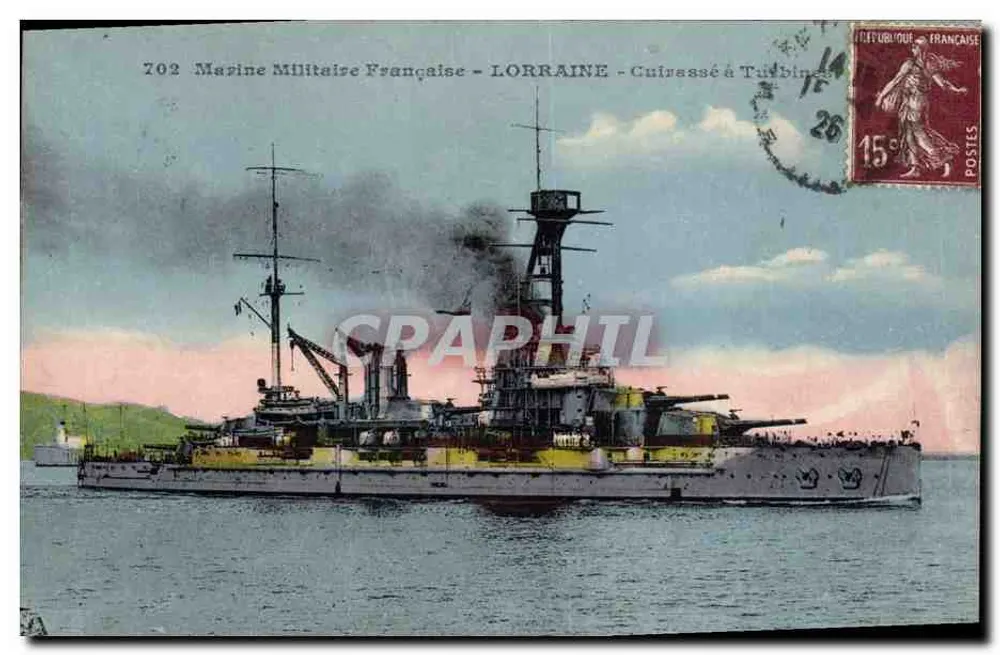 Lorraine — Turbinenkreuzer — Marine Militaire Française — Verlag nicht sichtbar, Seriennummer 702 - Vorderseite