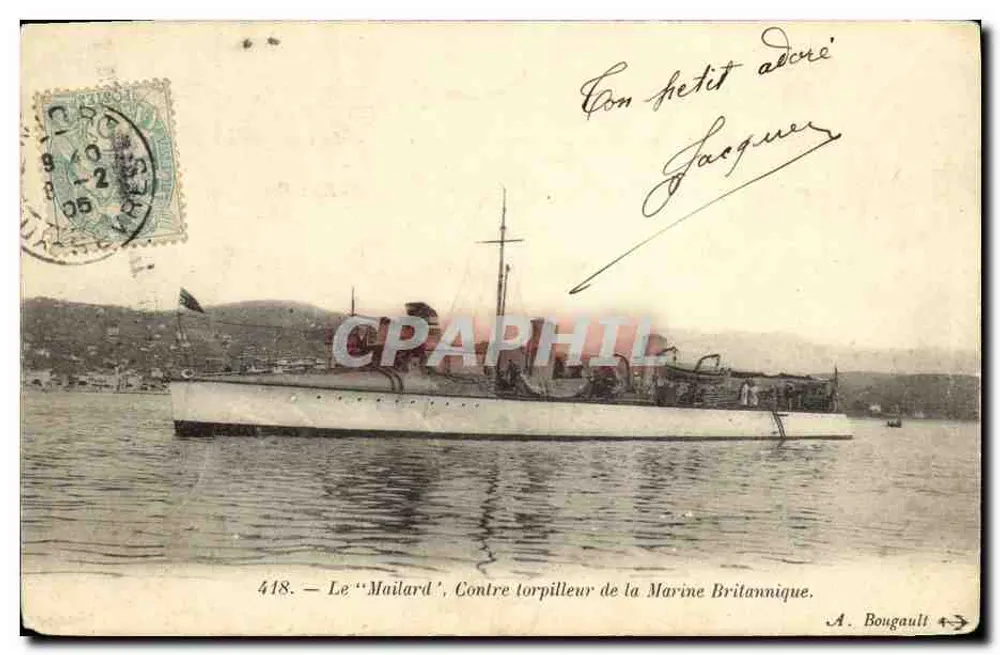 Der 'Mailard', britischer Zerstörer — A. Bougault, n° 418 - Vorderseite