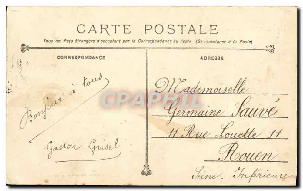 Marceau — Ausbildungsschiff für Torpedolehrer — Phototypie Marius Bar, Tonton - Rückseite