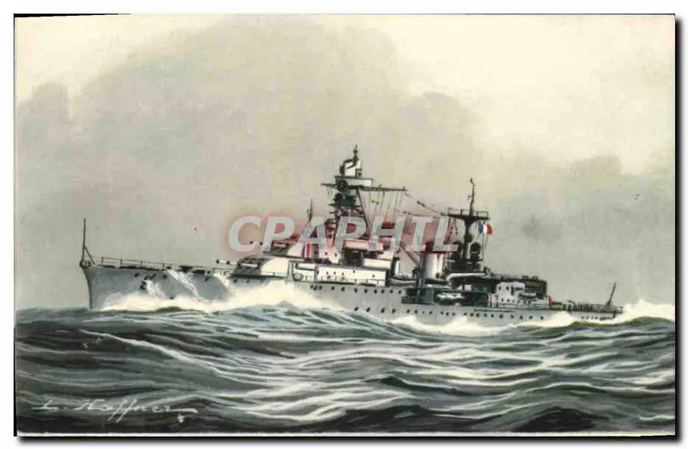 Cruiser de 2ª classe «Marseille» — Coleção da Liga Marítima e Colonial — Editor AEC Paris - Frente
