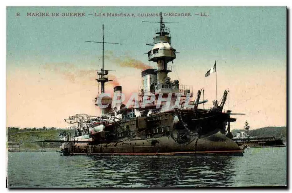Le Masséna — Couraçado de Escadra — LL. — Marinha de Guerra - Frente