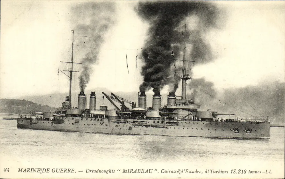 Dreadnought "Mirabeau" — Schlachtschiff der Flotte, 18.318 Tonnen - LL — Kriegsmarine - Vorderseite