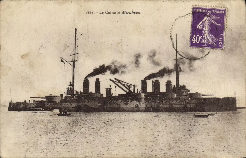 O Cuirassado Mirabeau — 1883 — editor K.C. Lorient - Frente